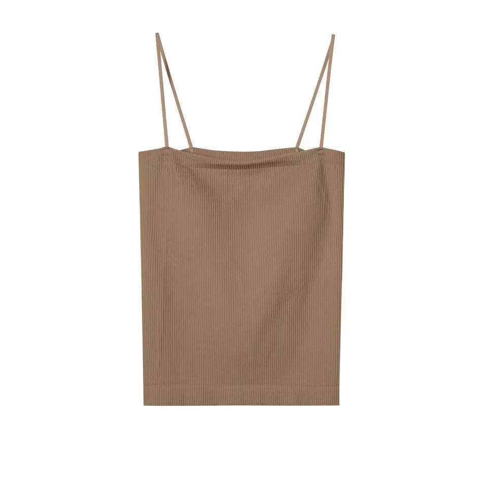 Seamless Beauty Back Camisole Girl Spaghetti Strap Underwear Women's Sling with Chest Pad Base Tube Top One Piece