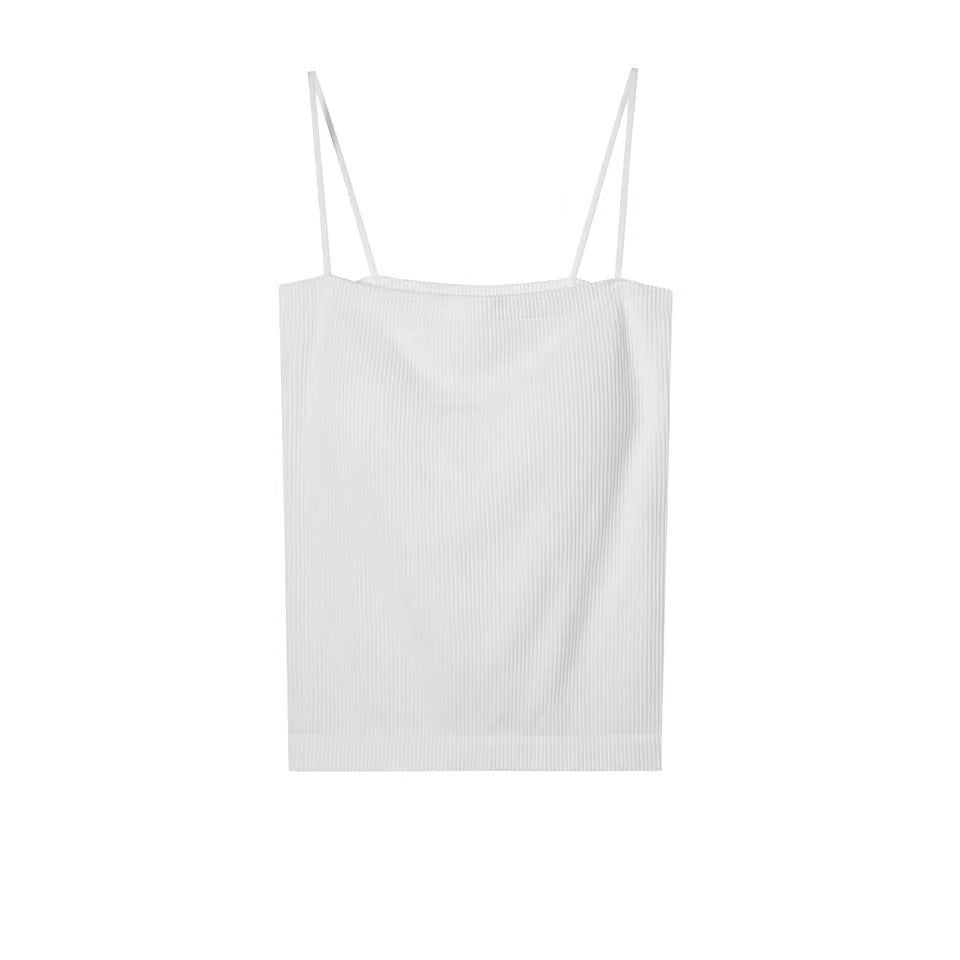 Seamless Beauty Back Camisole Girl Spaghetti Strap Underwear Women's Sling with Chest Pad Base Tube Top One Piece