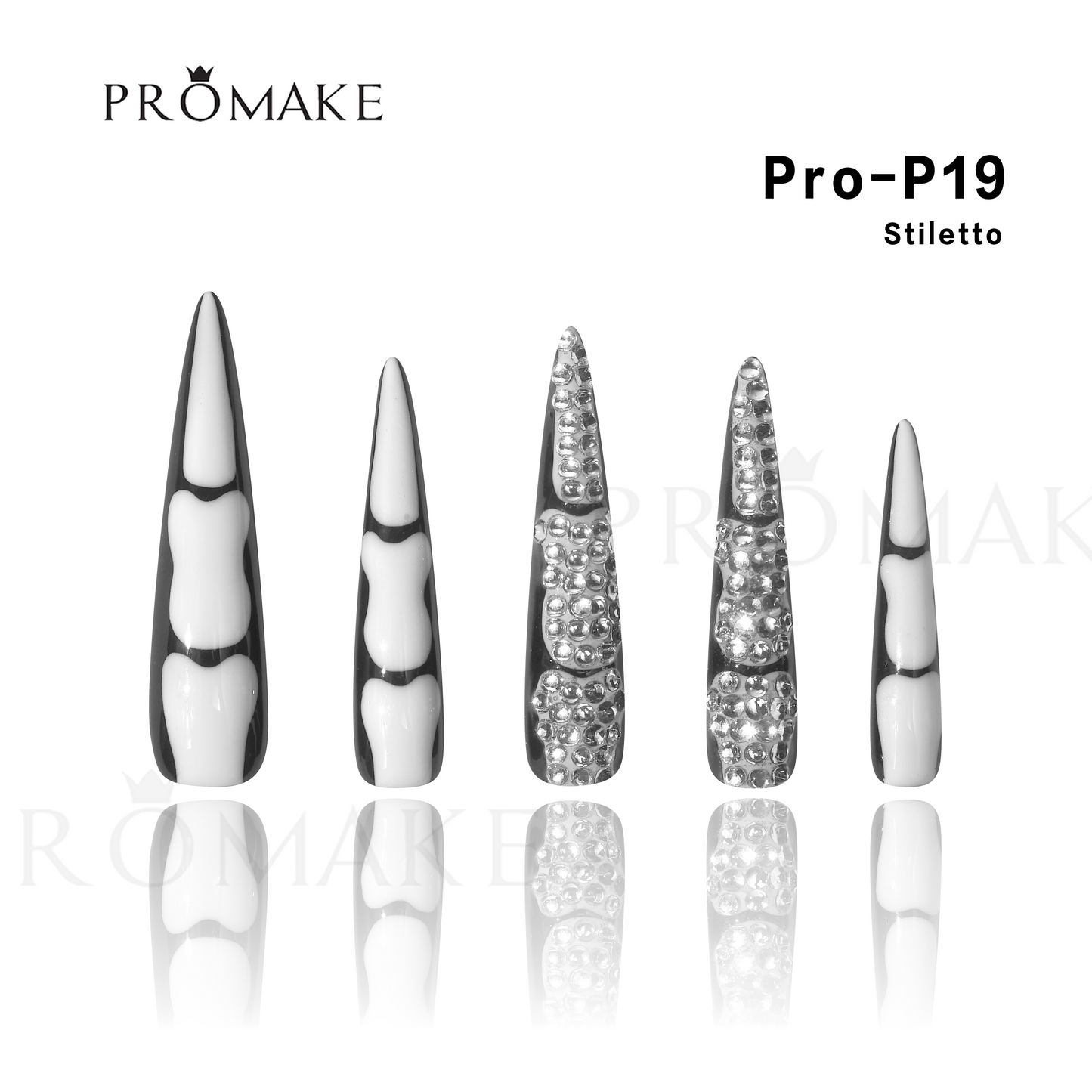 Promake Luxury - Super Long 54MM - P19-P38 - Custom Handmade Press On Nails 10PCS Reuseable Nails wtih Nail tools