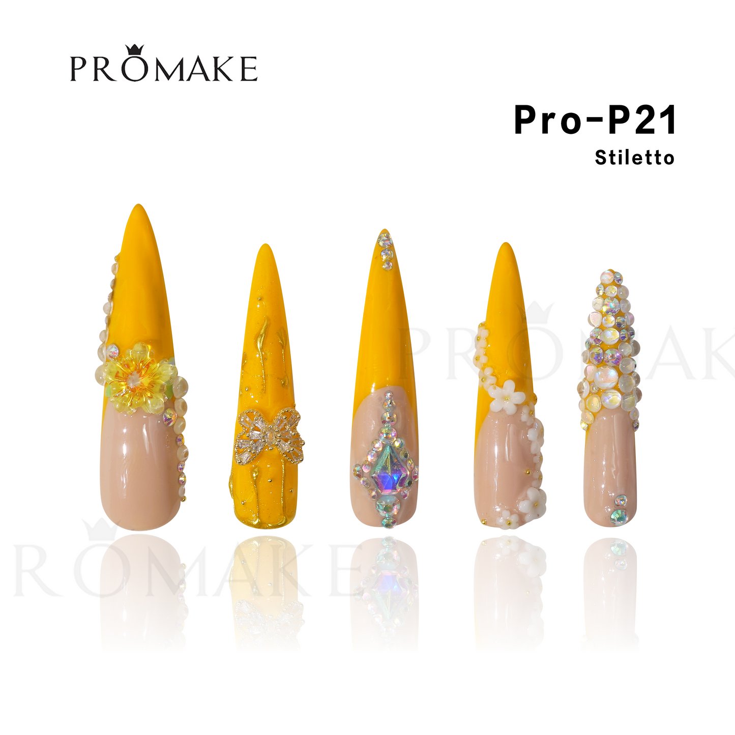 Promake Luxury - Super Long 54MM - P19-P38 - Custom Handmade Press On Nails 10PCS Reuseable Nails wtih Nail tools