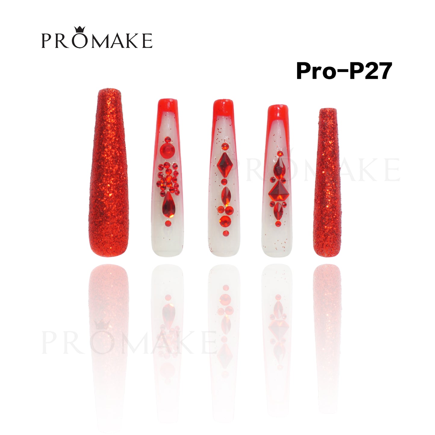 Promake Luxury - Super Long 54MM - P19-P38 - Custom Handmade Press On Nails 10PCS Reuseable Nails wtih Nail tools
