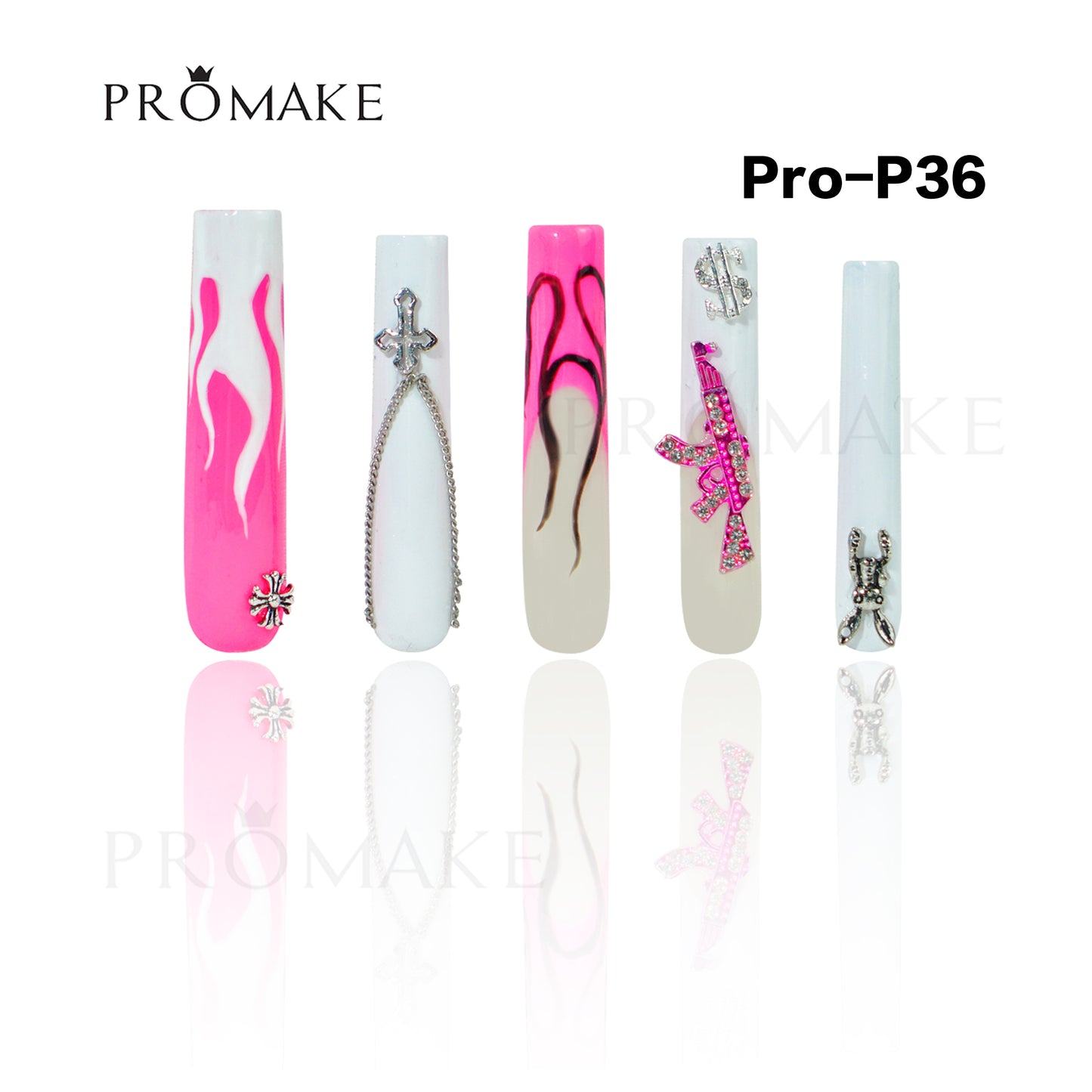 Promake Luxury - Super Long 54MM - P19-P38 - Custom Handmade Press On Nails 10PCS Reuseable Nails wtih Nail tools