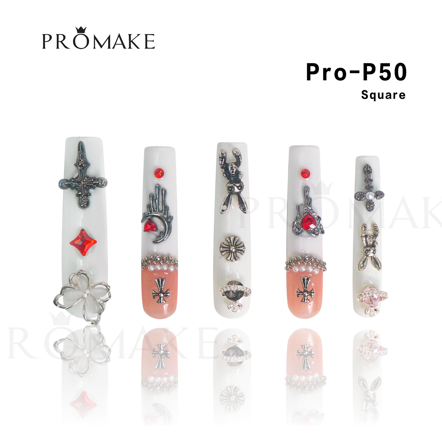 Promake Luxury - Super Long 54MM - P39-P54 - Custom Handmade Press On Nails 10PCS Reuseable Nails wtih Nail tools