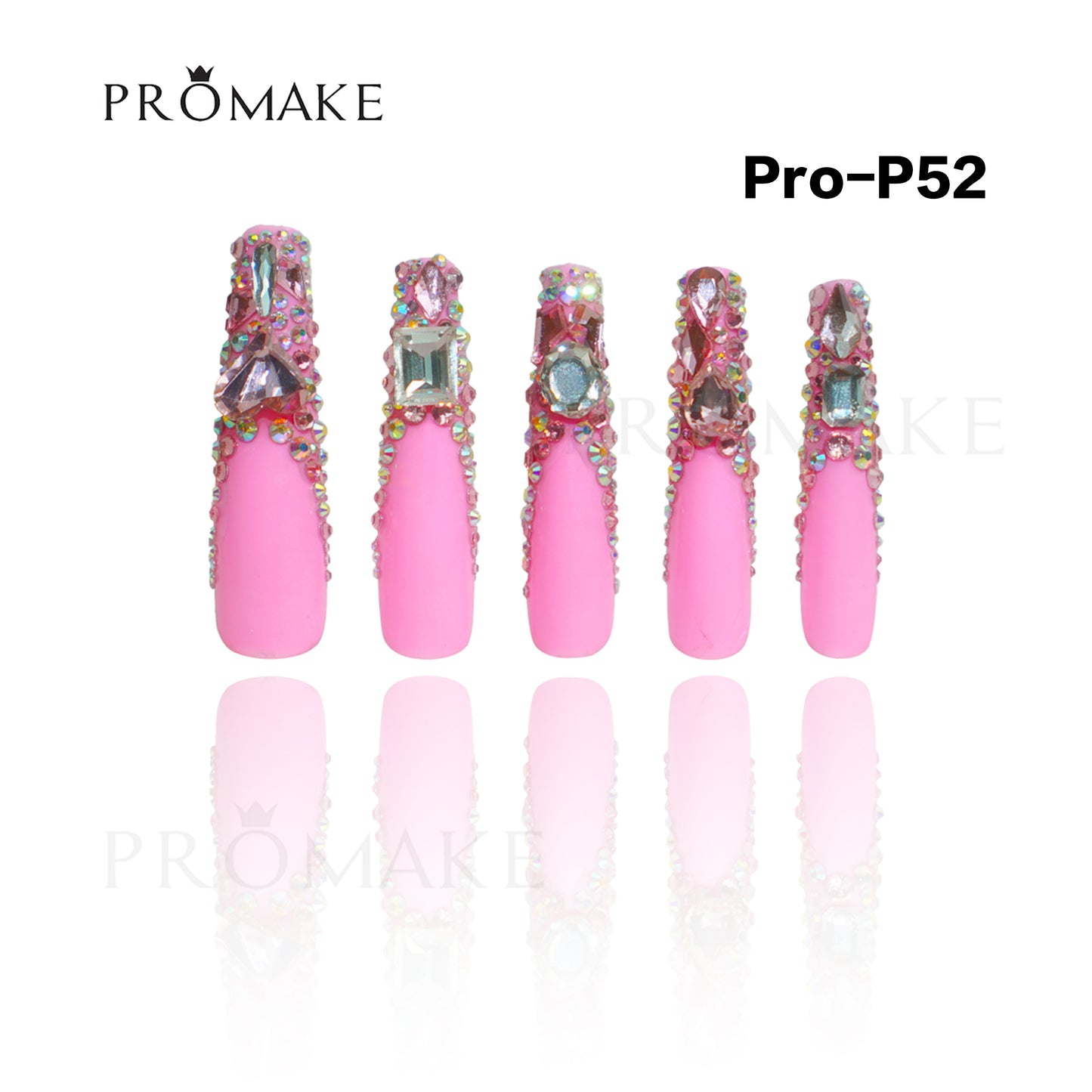 Promake Luxury - Super Long 54MM - P39-P54 - Custom Handmade Press On Nails 10PCS Reuseable Nails wtih Nail tools