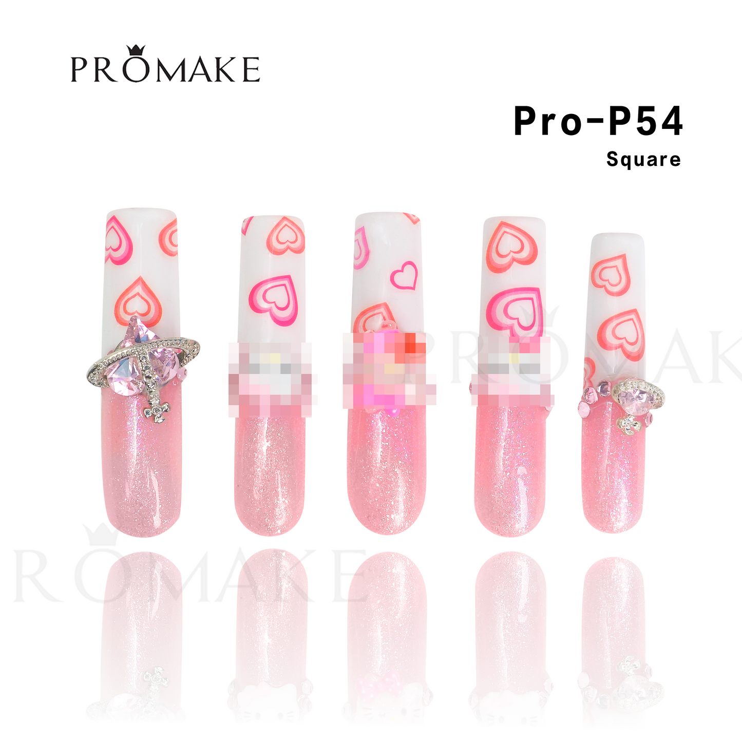 Promake Luxury - Super Long 54MM - P39-P54 - Custom Handmade Press On Nails 10PCS Reuseable Nails wtih Nail tools