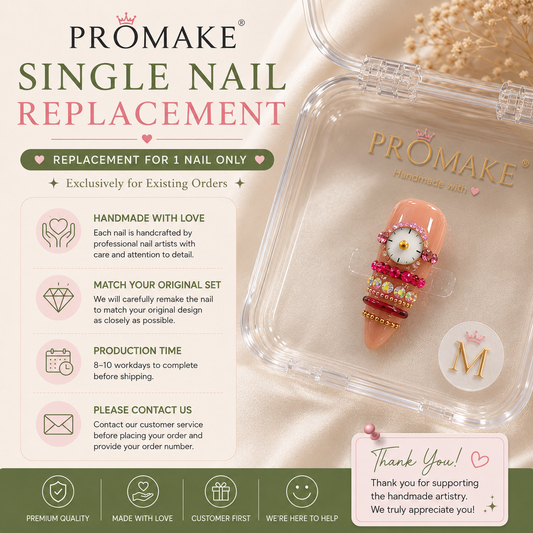 Promake | Single Nail Replacement Service | Handmade to Match Your Original Set