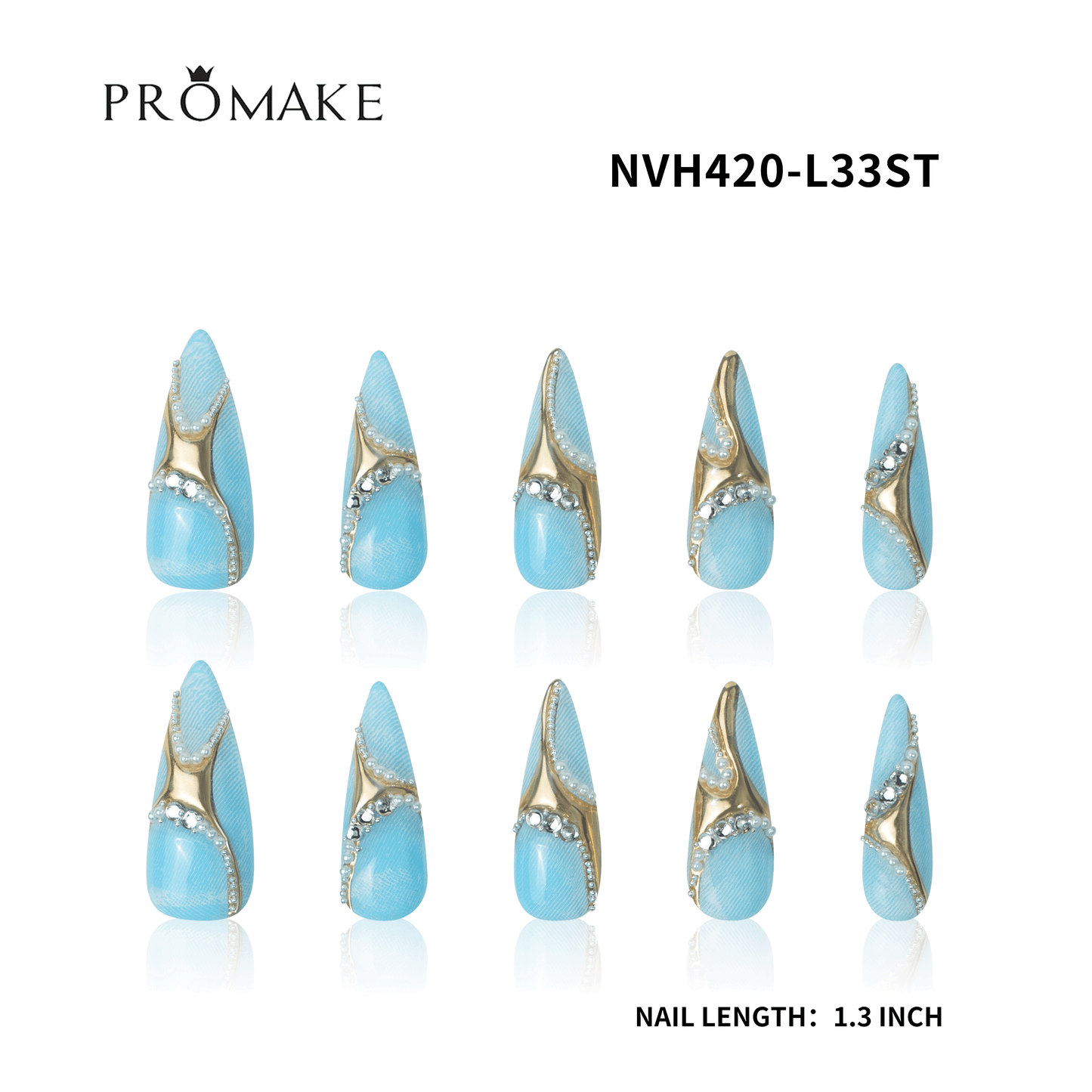 Promake New Drops 2 - New Luxury Handmade Press on Nails-Unique Design-High Quality Nails - With 2 Sets Nails Tools-XS-XL Size(副本)