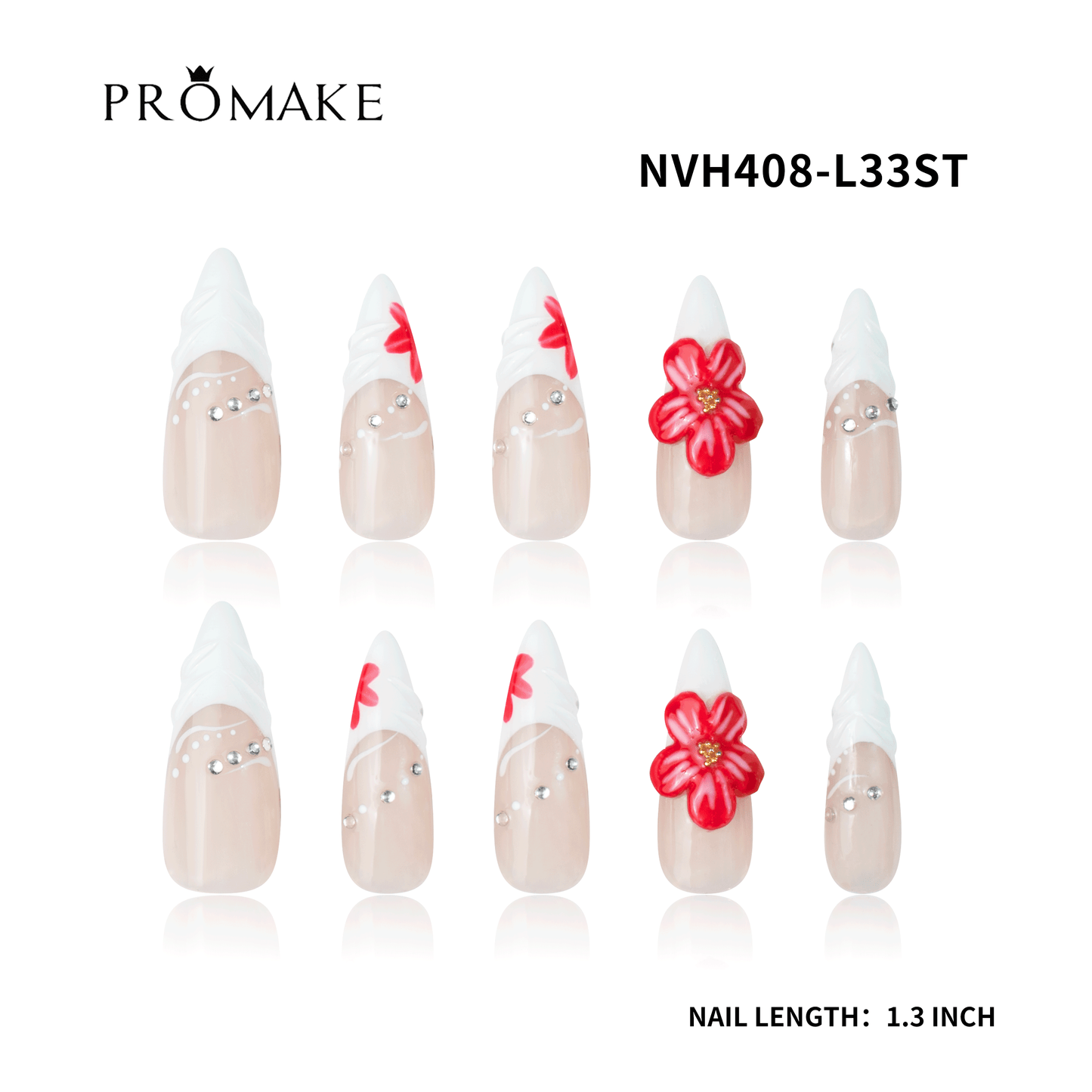 Promake New Drops- New Luxury Handmade Press on Nails-Unique Design-High Quality Nails - With 2 Sets Nails Tools-XS-XL Size