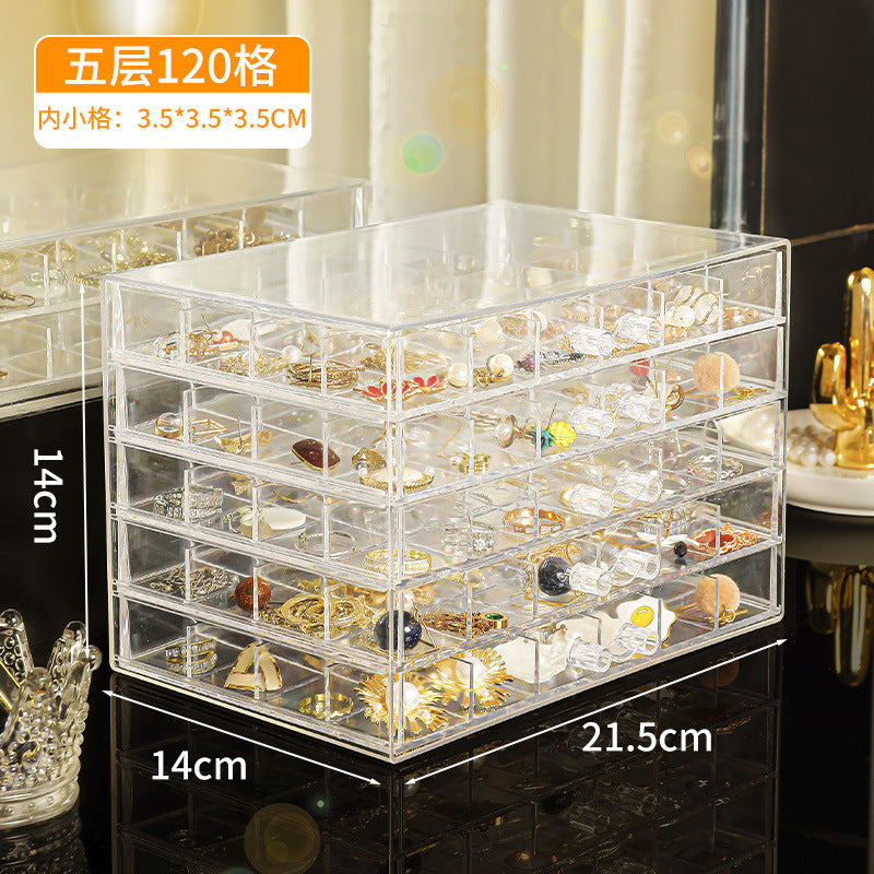 Promake® Earring Storage Box Compartment Large Capacity Multi-Layer Diamond Box Delicate Earrings Jewelry Box Anti-DDoS Pro