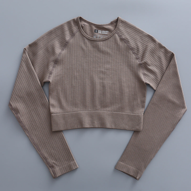 Promakepro Cross-Border Skinny Yoga Pants Vest Sports Fitness Clothes Outfit Top Long Sleeve Women's Seamless European and American Yoga Clothes Manufacturer