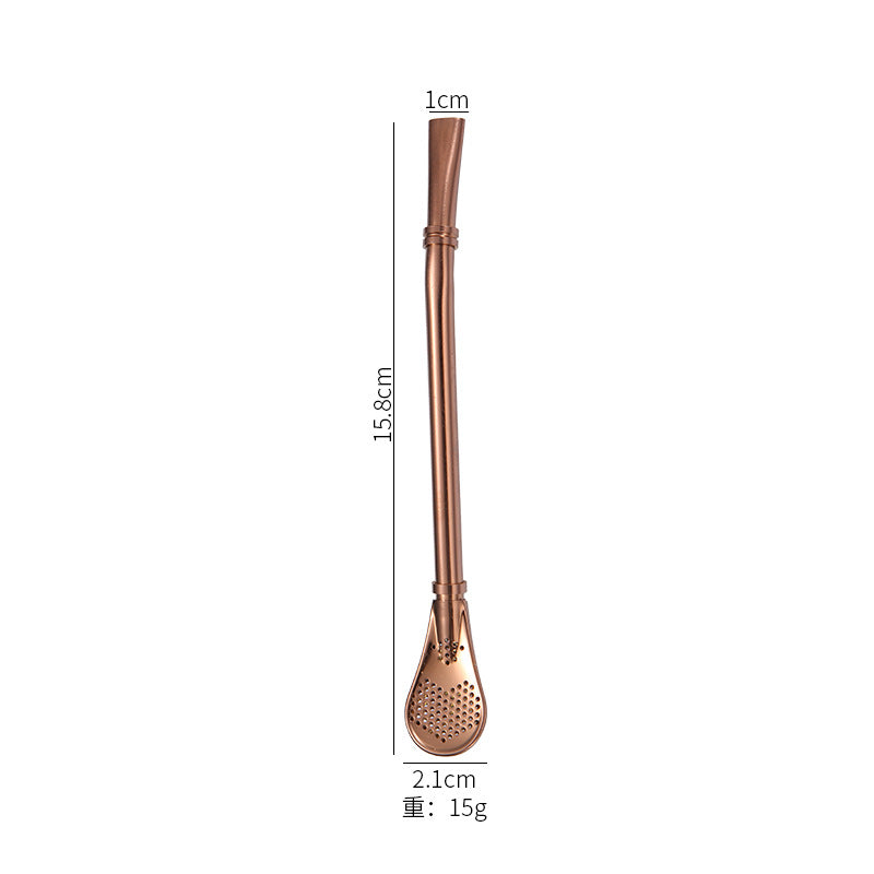 Promake® Factory Wholesale | Creative 304 Stainless Steel Filter Straw Spoon