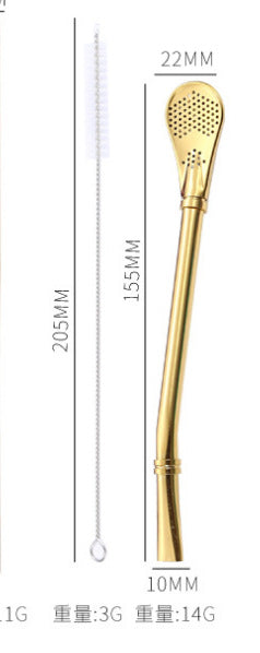 Promake® Factory Wholesale | Creative 304 Stainless Steel Filter Straw Spoon