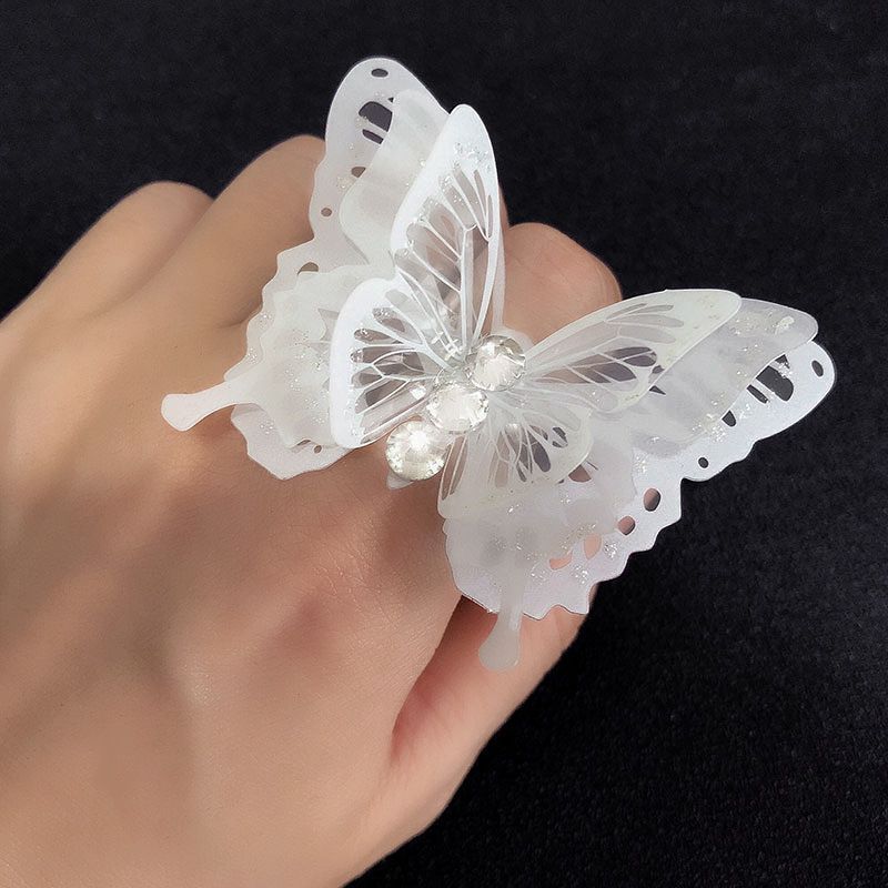 Promake® Wholesale | Pure Desire Style Dark Butterfly Ring | Multi-Layer | Adjustable | Hot Girl | Internet Celebrity | Ins | Trendy Cool Ring Ornament