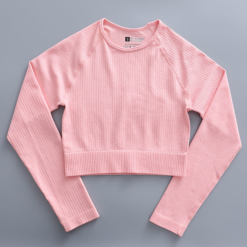 Promakepro Cross-Border Skinny Yoga Pants Vest Sports Fitness Clothes Outfit Top Long Sleeve Women's Seamless European and American Yoga Clothes Manufacturer