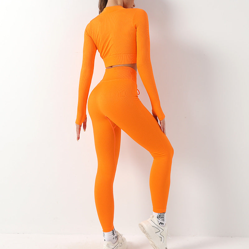 European and American Seamless Yoga Clothes Long-Sleeved Sports Suit PROMAKE European and American Seamless Yoga Clothes Long-Sleeved Sports Suit PROMAKE