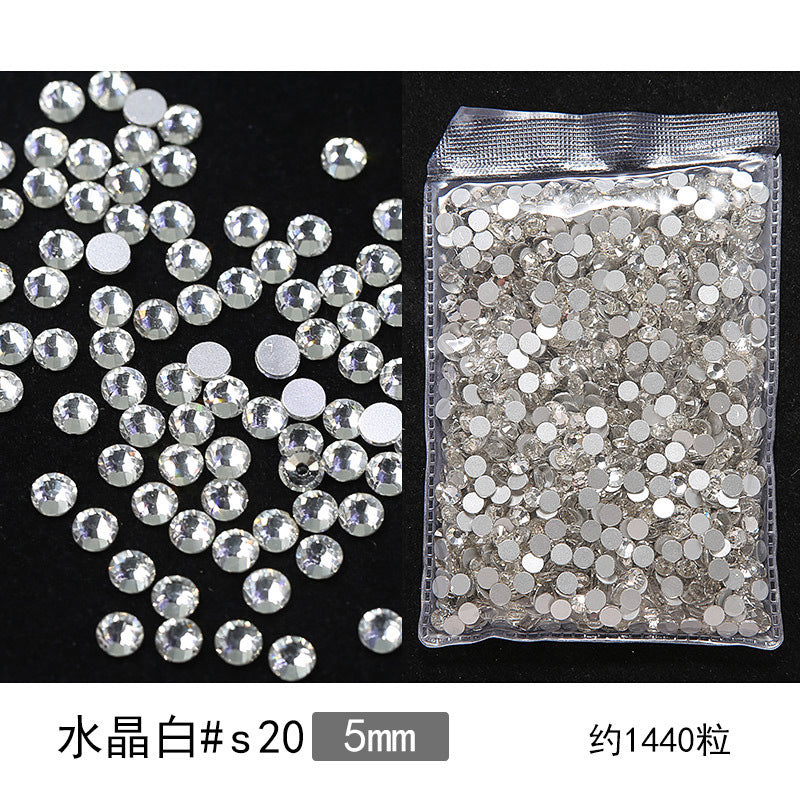 Promake® DIY Manicure Diamond Mesh Popular Nail Rhinestone Ornament Manicure Small Diamond Super Flash Diamond Decorations Dream White round Diamond Accessories Rhinestone