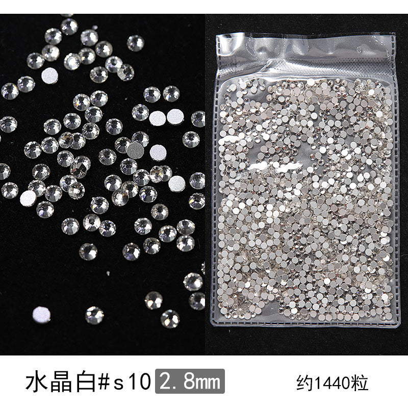 Promake® DIY Manicure Diamond Mesh Popular Nail Rhinestone Ornament Manicure Small Diamond Super Flash Diamond Decorations Dream White round Diamond Accessories Rhinestone