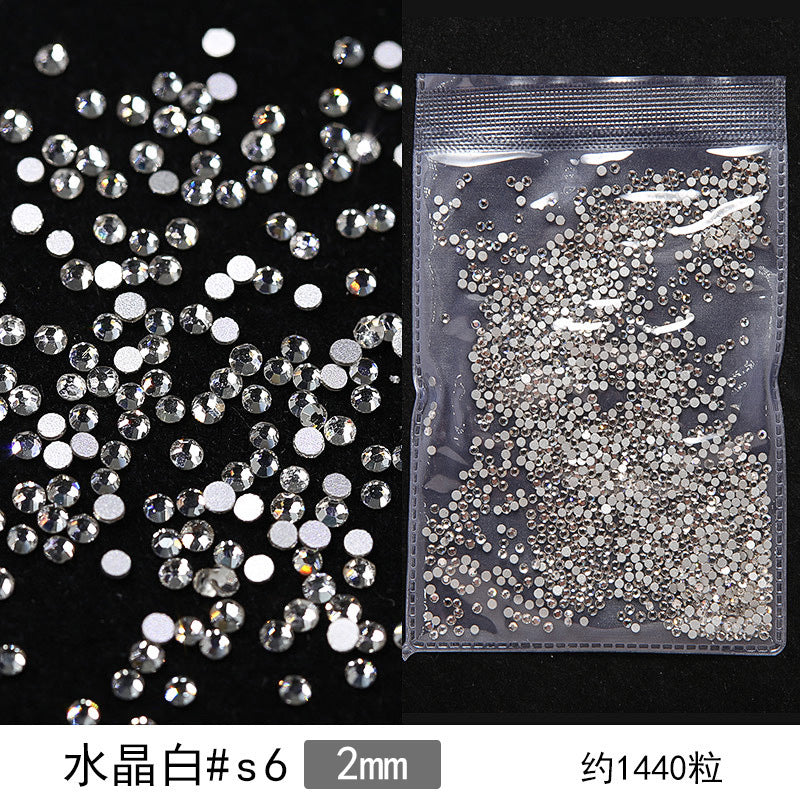 Promake® DIY Manicure Diamond Mesh Popular Nail Rhinestone Ornament Manicure Small Diamond Super Flash Diamond Decorations Dream White round Diamond Accessories Rhinestone