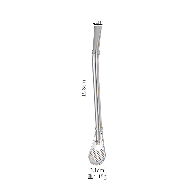 Promake® Factory Wholesale | Creative 304 Stainless Steel Filter Straw Spoon