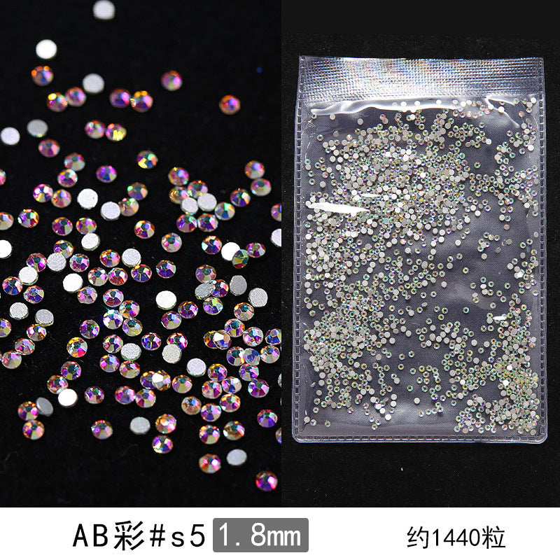 Promake® DIY Manicure Diamond Mesh Popular Nail Rhinestone Ornament Manicure Small Diamond Super Flash Diamond Decorations Dream White round Diamond Accessories Rhinestone