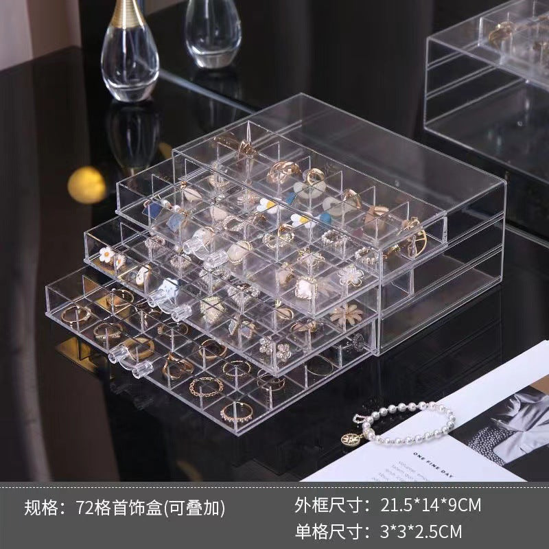 Promake® Earring Storage Box Compartment Large Capacity Multi-Layer Diamond Box Delicate Earrings Jewelry Box Anti-DDoS Pro