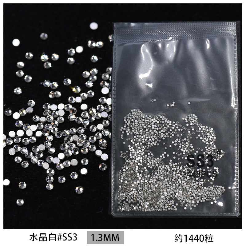 Promake® DIY Manicure Diamond Mesh Popular Nail Rhinestone Ornament Manicure Small Diamond Super Flash Diamond Decorations Dream White round Diamond Accessories Rhinestone