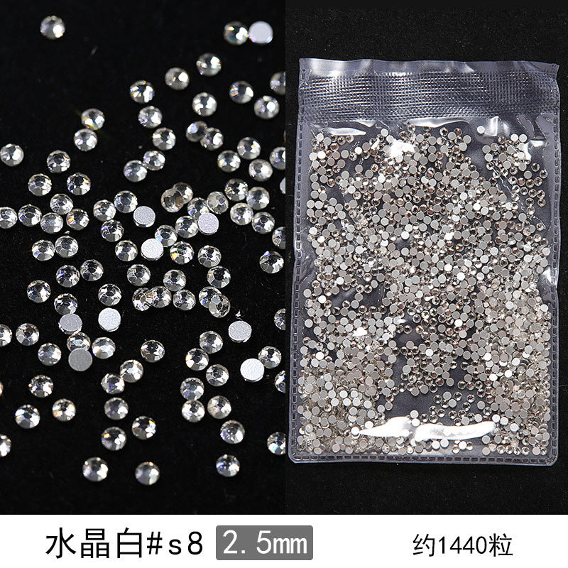 Promake® DIY Manicure Diamond Mesh Popular Nail Rhinestone Ornament Manicure Small Diamond Super Flash Diamond Decorations Dream White round Diamond Accessories Rhinestone