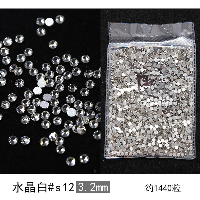 Promake® DIY Manicure Diamond Mesh Popular Nail Rhinestone Ornament Manicure Small Diamond Super Flash Diamond Decorations Dream White round Diamond Accessories Rhinestone