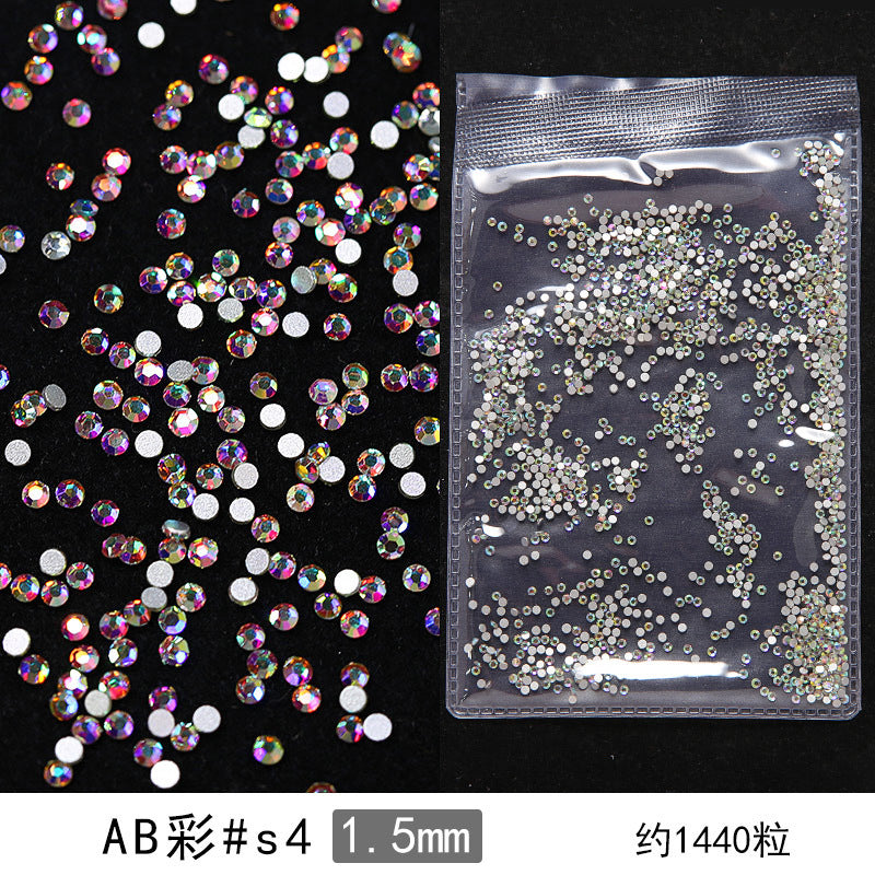 Promake® DIY Manicure Diamond Mesh Popular Nail Rhinestone Ornament Manicure Small Diamond Super Flash Diamond Decorations Dream White round Diamond Accessories Rhinestone