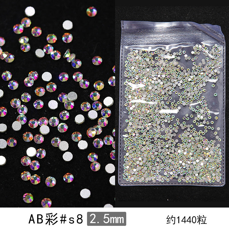 Promake® DIY Manicure Diamond Mesh Popular Nail Rhinestone Ornament Manicure Small Diamond Super Flash Diamond Decorations Dream White round Diamond Accessories Rhinestone