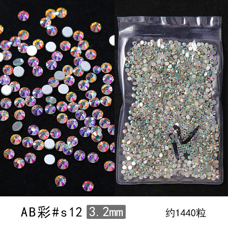 Promake® DIY Manicure Diamond Mesh Popular Nail Rhinestone Ornament Manicure Small Diamond Super Flash Diamond Decorations Dream White round Diamond Accessories Rhinestone