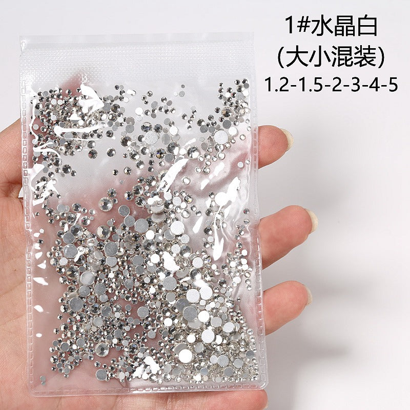 Promake® DIY Manicure Diamond Mesh Popular Nail Rhinestone Ornament Manicure Small Diamond Super Flash Diamond Decorations Dream White round Diamond Accessories Rhinestone