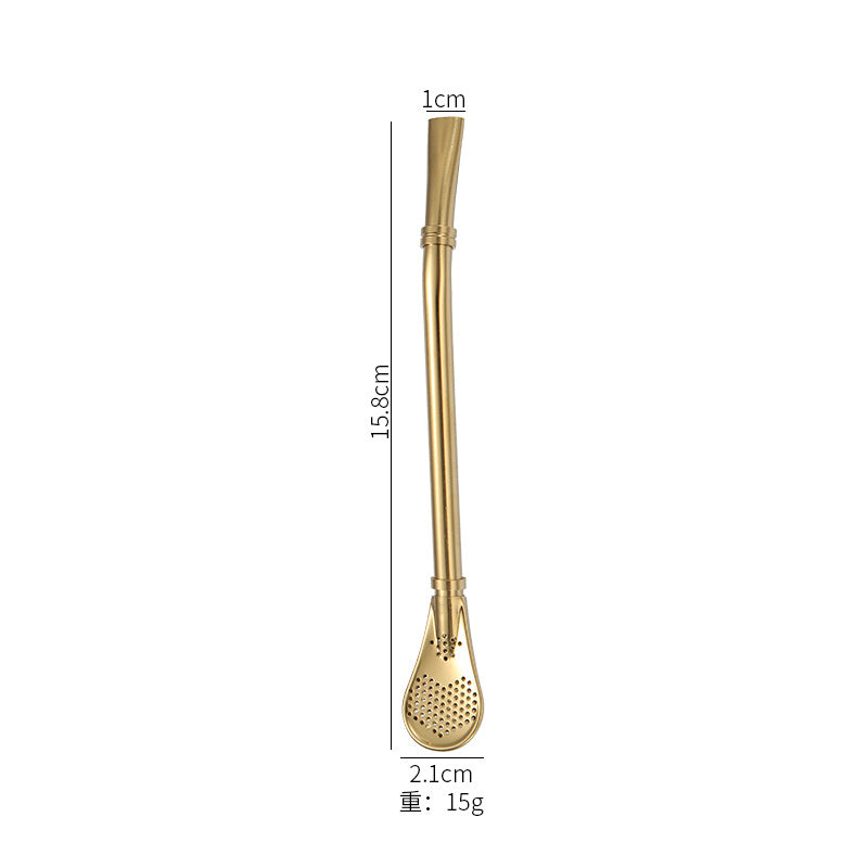 Promake® Factory Wholesale | Creative 304 Stainless Steel Filter Straw Spoon