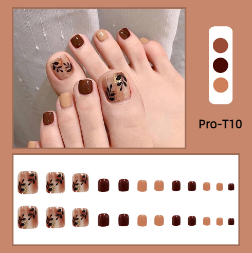 【BUY 3 GET 1】Promakepro ToeNails T1-T36 Press On Nails 24PCS/Sets Unique Design High Quality Reusable