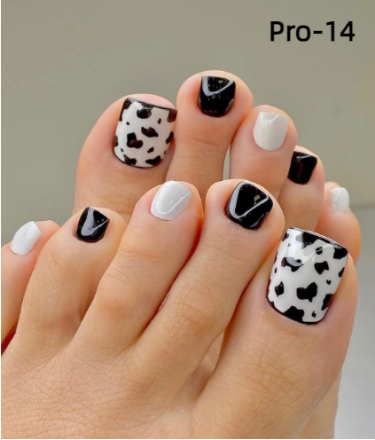 【BUY 3 GET 1】Promakepro ToeNails T1-T36 Press On Nails 24PCS/Sets Unique Design High Quality Reusable