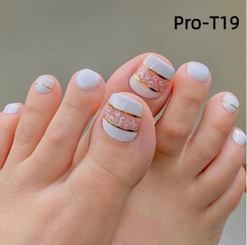 【BUY 3 GET 1】Promakepro ToeNails T1-T36 Press On Nails 24PCS/Sets Unique Design High Quality Reusable
