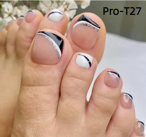 【BUY 3 GET 1】Promakepro ToeNails T1-T36 Press On Nails 24PCS/Sets Unique Design High Quality Reusable