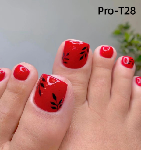 【BUY 3 GET 1】Promakepro ToeNails T1-T36 Press On Nails 24PCS/Sets Unique Design High Quality Reusable