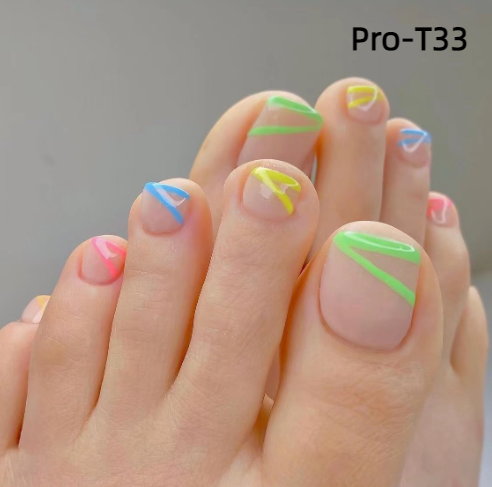 【BUY 3 GET 1】Promakepro ToeNails T1-T36 Press On Nails 24PCS/Sets Unique Design High Quality Reusable