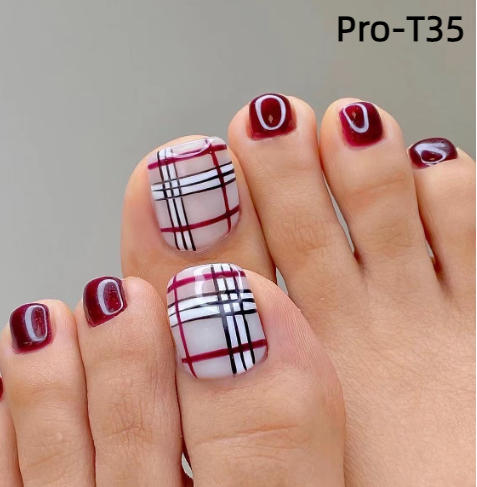 【BUY 3 GET 1】Promakepro ToeNails T1-T36 Press On Nails 24PCS/Sets Unique Design High Quality Reusable