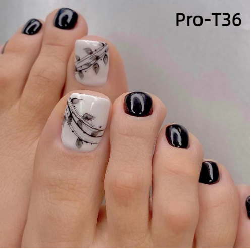 【BUY 3 GET 1】Promakepro ToeNails T1-T36 Press On Nails 24PCS/Sets Unique Design High Quality Reusable