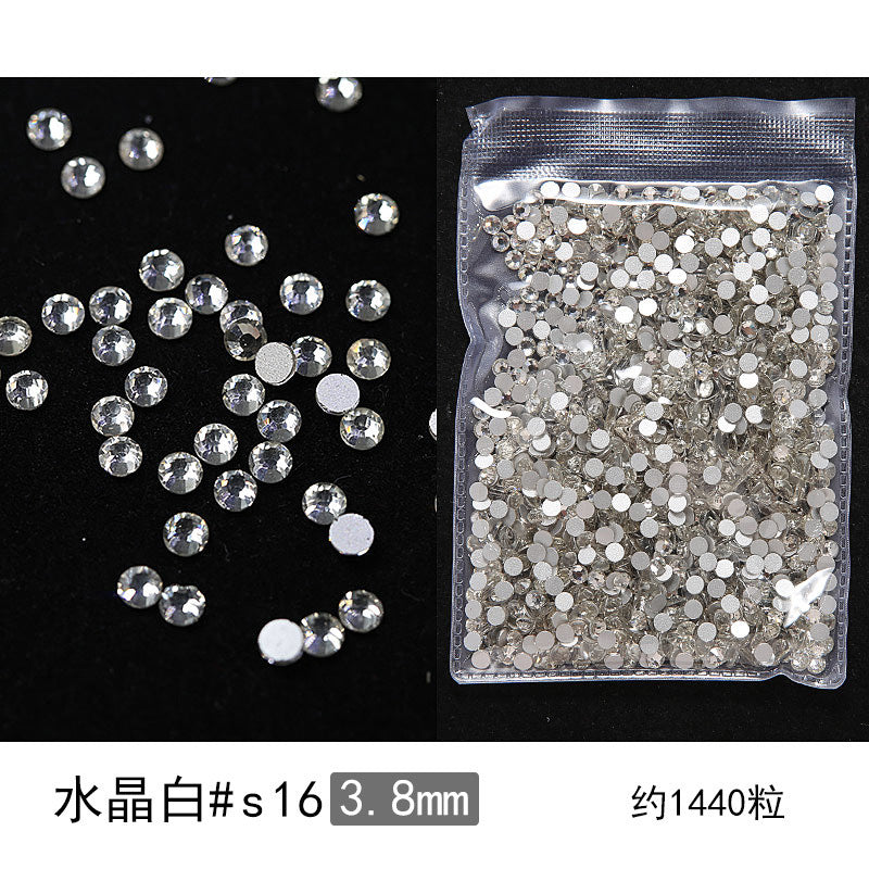 Promake® DIY Manicure Diamond Mesh Popular Nail Rhinestone Ornament Manicure Small Diamond Super Flash Diamond Decorations Dream White round Diamond Accessories Rhinestone