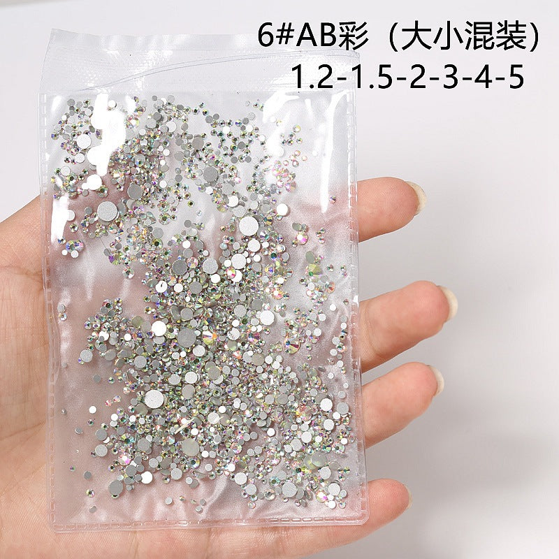 Promake® DIY Manicure Diamond Mesh Popular Nail Rhinestone Ornament Manicure Small Diamond Super Flash Diamond Decorations Dream White round Diamond Accessories Rhinestone