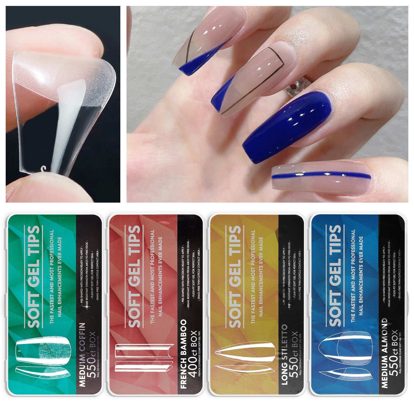Promake® Cross-Border Hot Porcelain White Box Nail Tips Ultra-Thin Seamless Frosted Carving-Free Handmade Wear Nail Fake Nails Wholesale