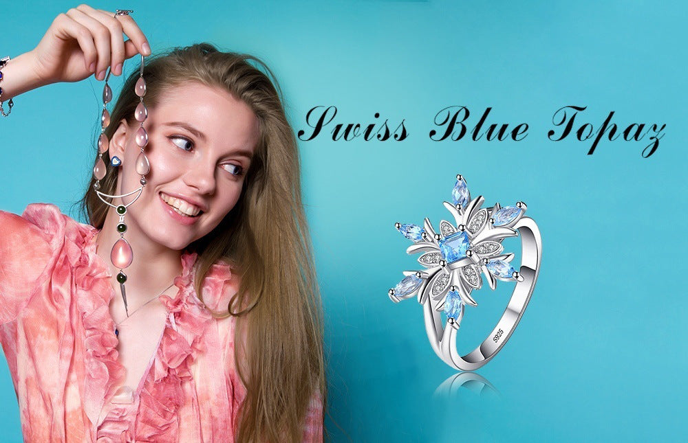 Promake® Zircon Light Blue Ring | Women's Bracelet | Versatile Fashion