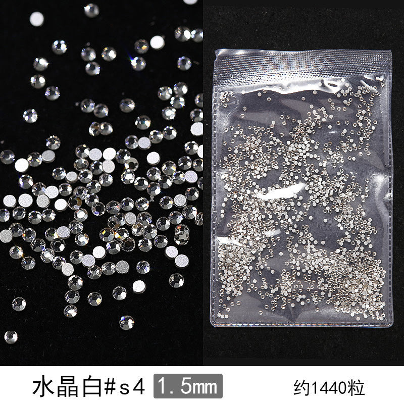 Promake® DIY Manicure Diamond Mesh Popular Nail Rhinestone Ornament Manicure Small Diamond Super Flash Diamond Decorations Dream White round Diamond Accessories Rhinestone