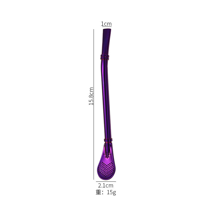 Promake® Factory Wholesale | Creative 304 Stainless Steel Filter Straw Spoon