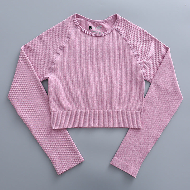 Promakepro Cross-Border Skinny Yoga Pants Vest Sports Fitness Clothes Outfit Top Long Sleeve Women's Seamless European and American Yoga Clothes Manufacturer