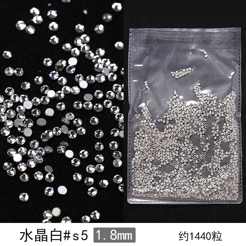 Promake® DIY Manicure Diamond Mesh Popular Nail Rhinestone Ornament Manicure Small Diamond Super Flash Diamond Decorations Dream White round Diamond Accessories Rhinestone