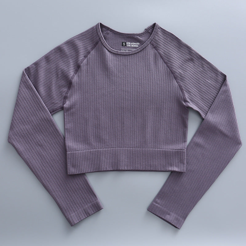 Promakepro Cross-Border Skinny Yoga Pants Vest Sports Fitness Clothes Outfit Top Long Sleeve Women's Seamless European and American Yoga Clothes Manufacturer